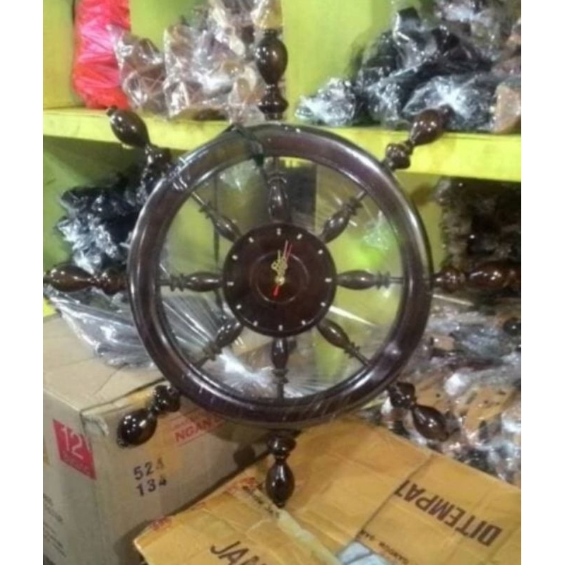 JAM NAKODA UKURAN BESAR BAHAN KAYU JATI