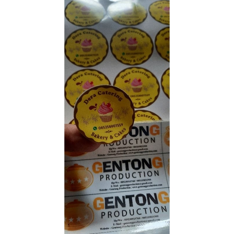 Cetak Stiker Label Produk Kemasan Makanan Minuman Sticker Kue Snack Ukuran 1 Lembar A3+