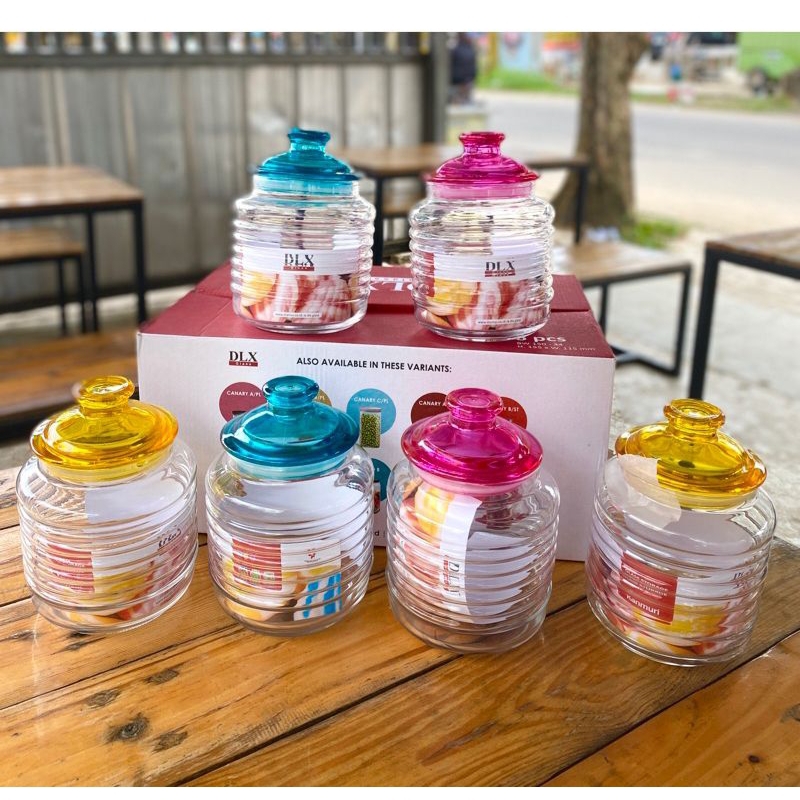 Toples kanmuri toples kue kering kaca set isi 6 idul Fitri lebaran