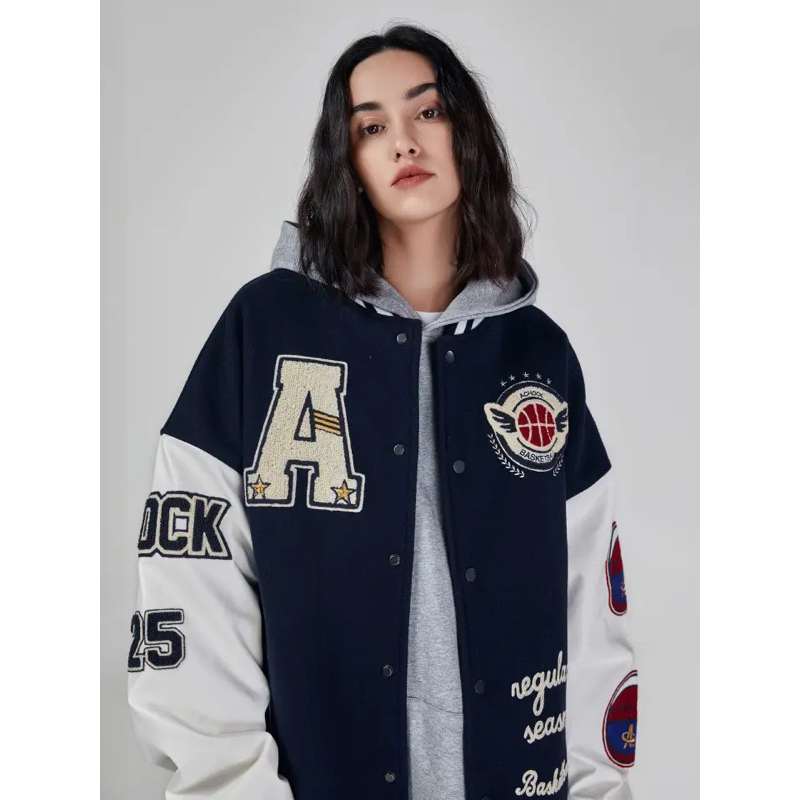ready stock // adney varsity jacket • saveyourself.first basketball jacket baseball bahan kulit bord
