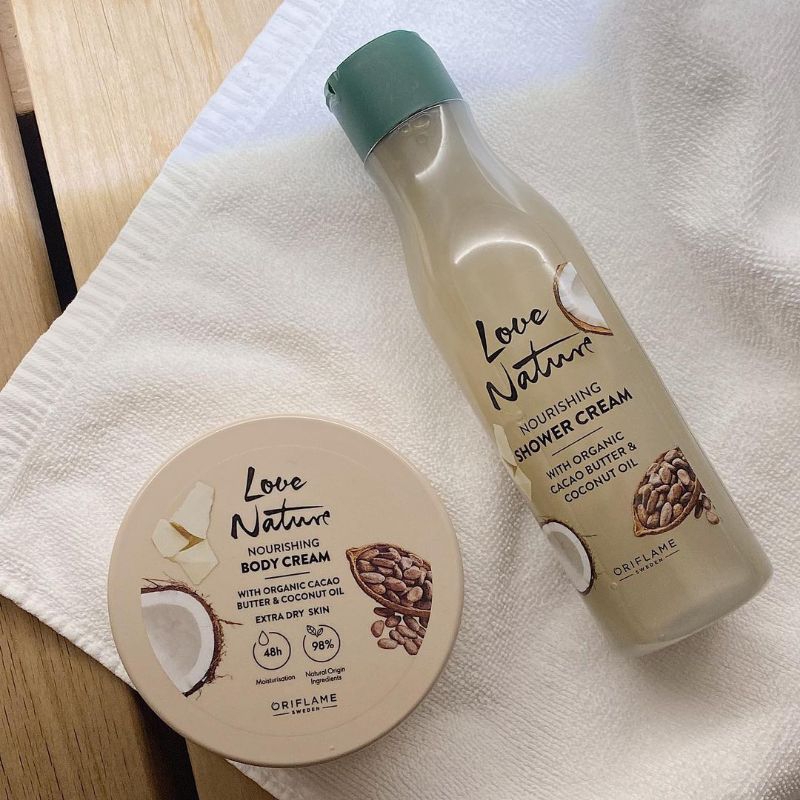 NEW Love Nature Nourishing Body Cream/Hand Soap With Organic Cacao Butter &amp; Coconut Oil