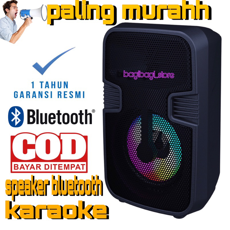 Speaker Bluetooth Karaoke Extra Bass Suara Jernih Murah - Salon Aktif Bluotooth karoke - Spiker Kara