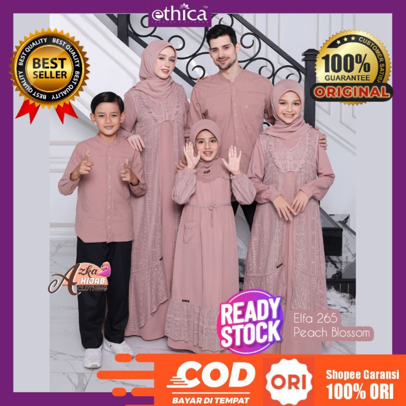 SARIMBIT ETHICA 2023 ELFA 265 PEACH BLOSSOM / BAJU COUPLE KELUARGA / BAJU MUSLIM COUPLE KELUARGA / B