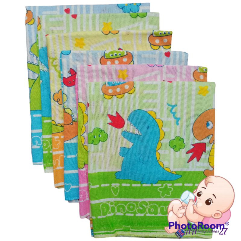 12PC Bedong Bayi Ukuran Besar 110x90 Bergambar-Bedong Bayi Murah Berkualitas