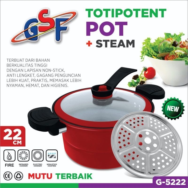 PRODUK NEW TERMURAH PANCI PRESTO TOTIPOTENT 3,5LITER ANTI LENGKET/ PANCI MINI PRESTO 3,5 LITER ANTI LENGKET / PANCI PRESTO TEXANIA ANTI LENGKET / Panci Presto Teflon Totipotent Micro Pressure Cooker Pot 3,5 Liter Anti lengket TOTIPOTENT PANCI PRESTO VIRAL