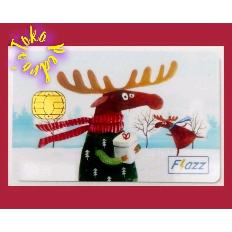 Flazz BCA Natal /Christmas Edition - HOLIDAY 2017 - SNOW REINDEER ORI /Like eTOLL eMONEY Tapcash or Brizzi