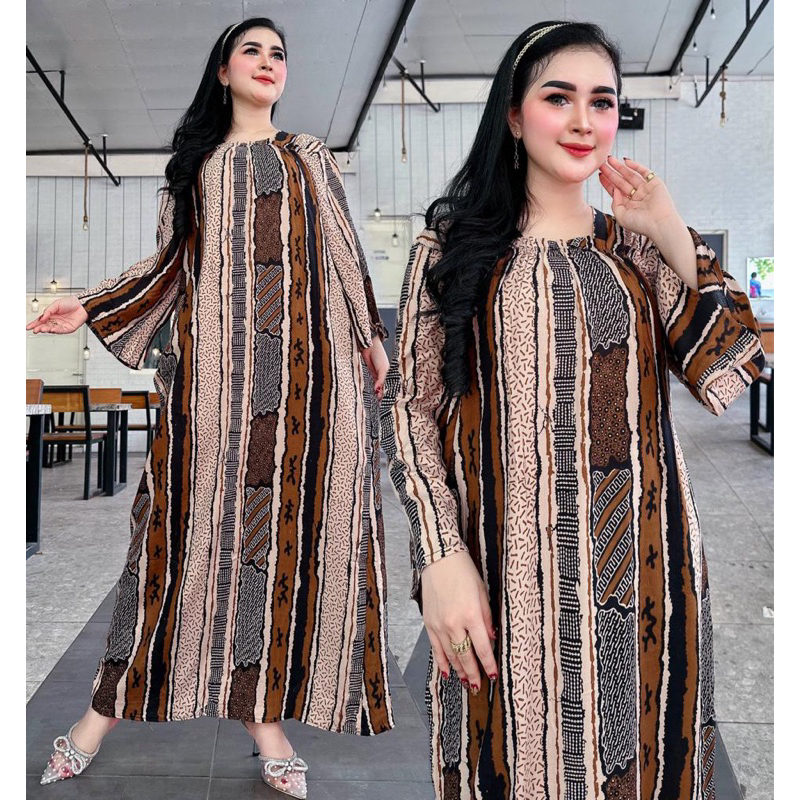 Paula Dress Panjang Semata Kaki Daster Gamis Rayon Premium