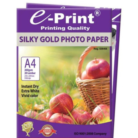

Kertas Foto Silky Gold A4-260 gsm E-print - Paper Photo Silky A4-260 gsm