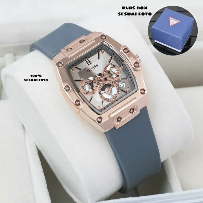 Jam Tangan Guess Wanita Rubber Anti Air Kasual Bisa COD