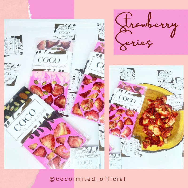 

strawberry series chocolate /chocolate bark/coklat/chocolate handmade/hadiah /gift