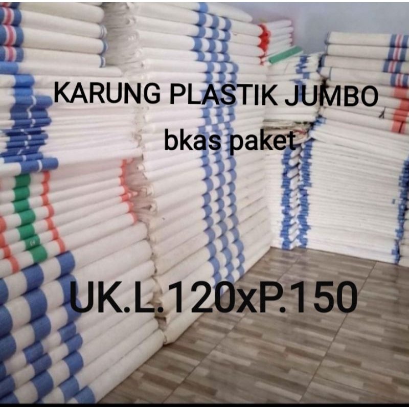 karung plastik jumbo kuat UK L.120xP.150 bekas rasa baru kuat