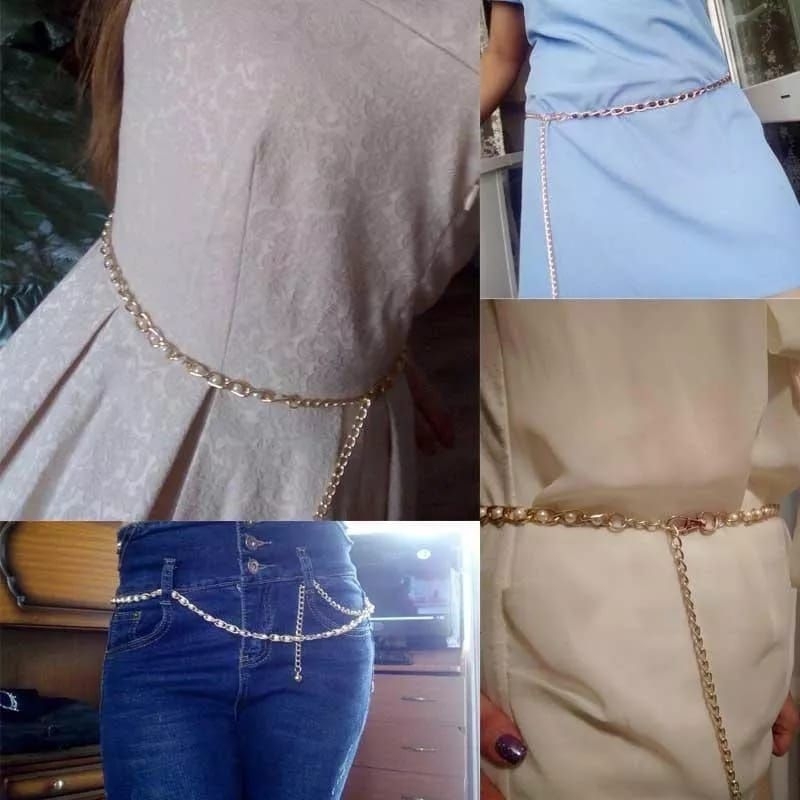 Medan Termurah Fashion Wanita Ikat Pinggang cantik Belt Rantai Slim Model Mutiara