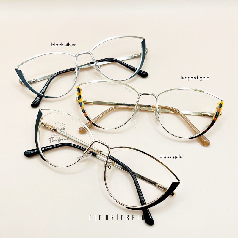 Kacamata Cateye 95721 • Menerima custom lensa minus plus cylinder antiradiasi photocromic bluecromic