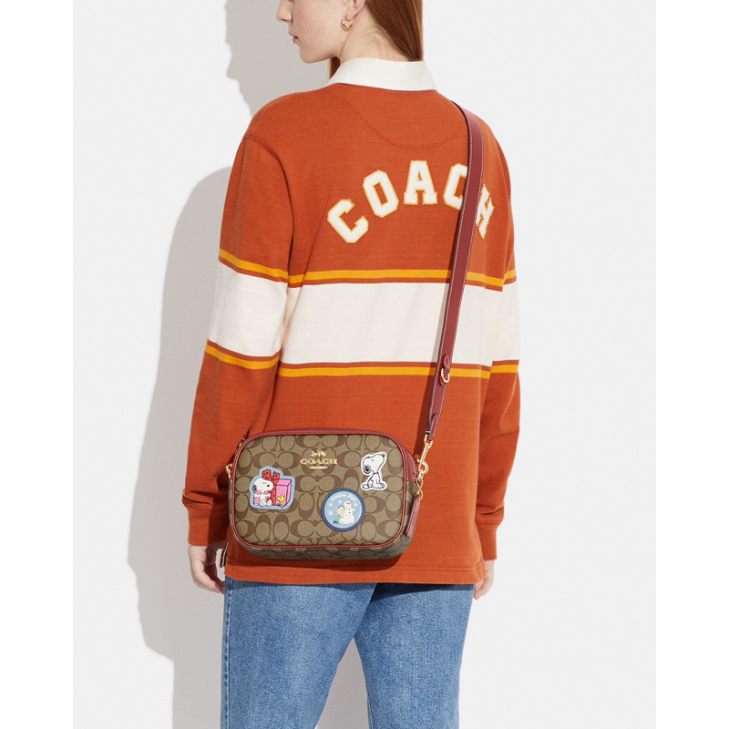 Coach X Peanuts Jamie Camera Bag In Signature Canvas With Patches (CF304)