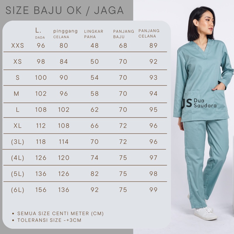 LENGAN PANJANG - BAJU OK UNILA | BAJU JAMAL | SERAGAM OK| BAJU PERAWAT  | BAJU JAGA merk DUA SAUDARA