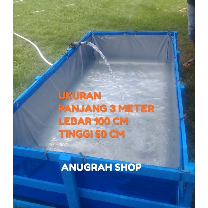 Terpal kolam ikan A5 ukuran 3x1x50 kolam terpal