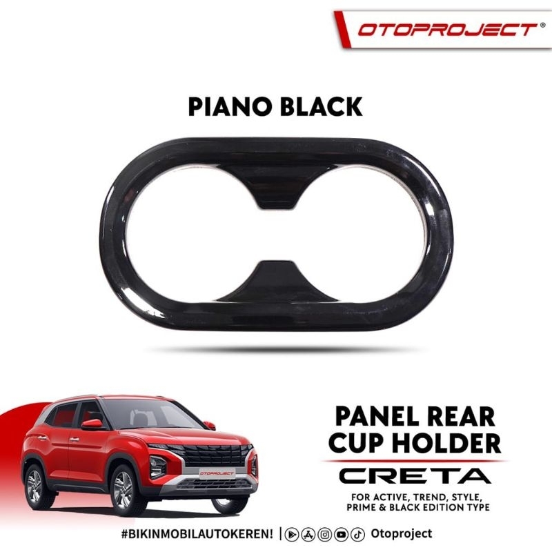 panel cup Holder Hyundai Creta 2022 2023 Hitam Wood Carbon Otoproject