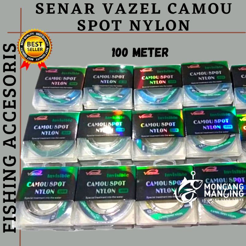 SENAR PANCING VEZEL CAMOU SPOT NYLON 100 METER REKOMENDASI SENAR KUAT ANTI MELINTIR