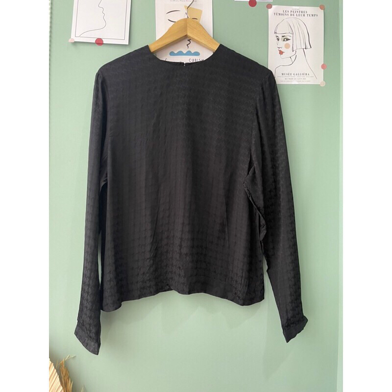 L131 - Black Jacquard Blouse by Other Stories