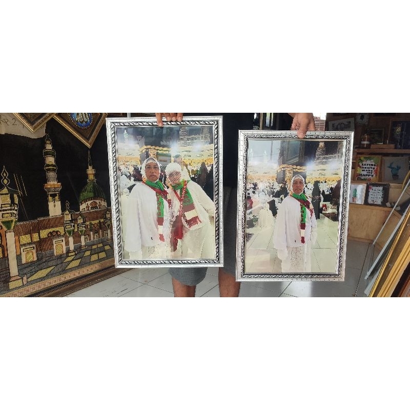 pigura kaca + cetak foto 10r