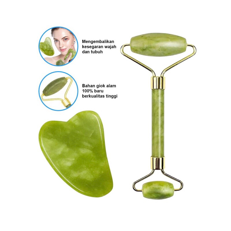 Alat Pijat Wajah Jade Roller Massager Facial Message Batu Roller Giok Stone