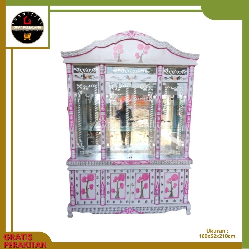 Lemari Buffet / Lemari Hias Lemari Bufet Hias Lemari Kristal Bufet Minimalis 2 3 4 Pintu Termurah Pe
