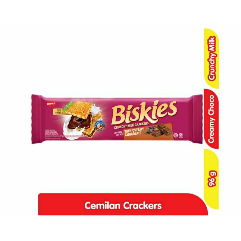

Biskies Sandwich Crackers Biskuit Chocolate 96 g