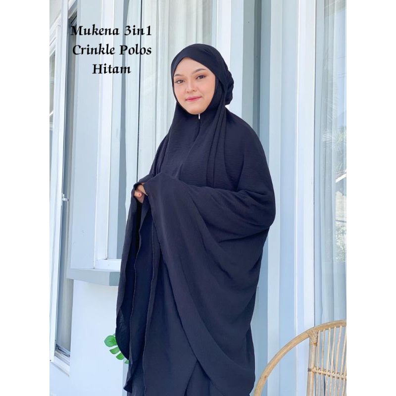 COD Mukena Polos Crinkle 3 in 1 Dewasa Jumbo