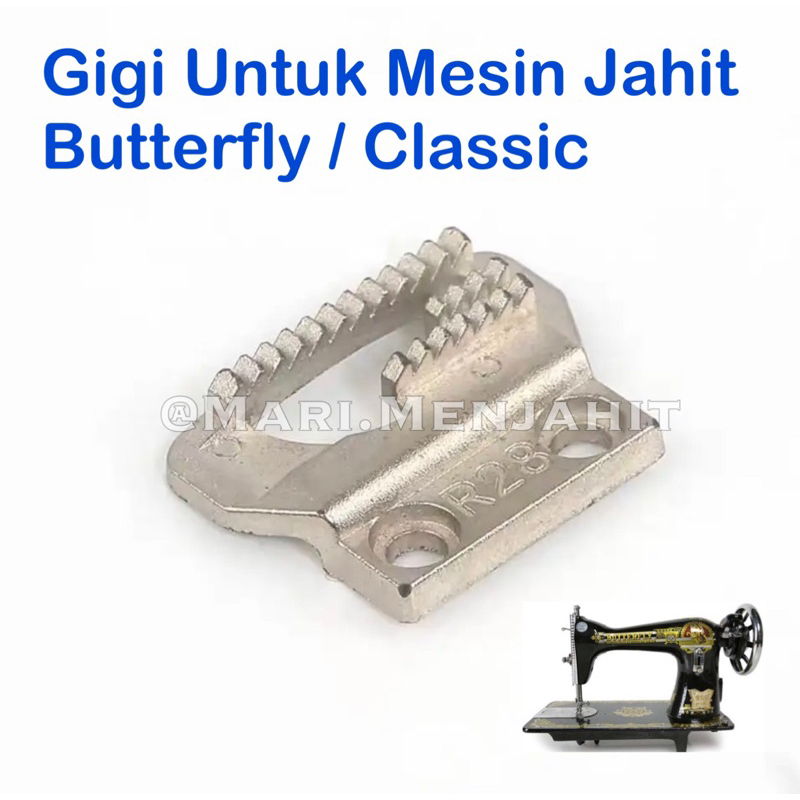 P/N 77 Gigi Mesin Jahit Butterfly / Klasik / Hitam / Jadul / Classic / Singer