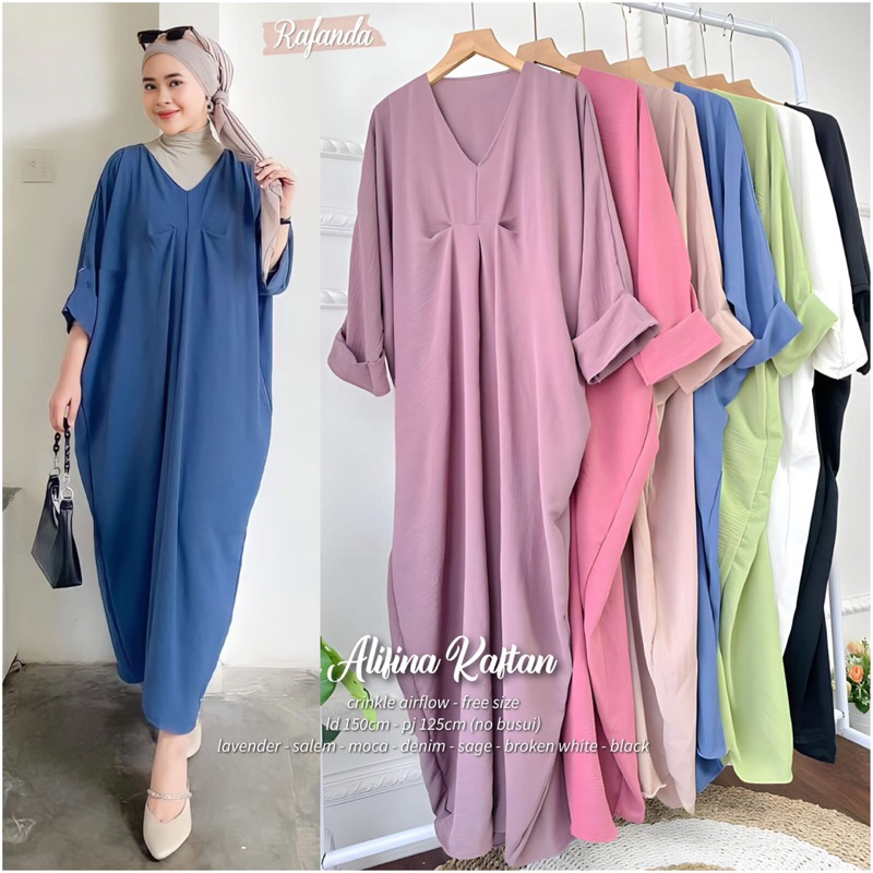 ALIFINA KAFTAN / KAFTAN LEBARAN WANITA / ORI BY RAFANDA