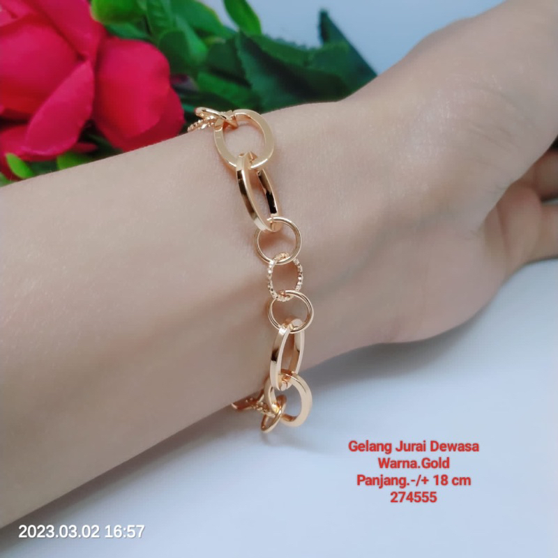 Gelang Jurai Perhiasan Lapis Emas Cantik Elegant Tidak Mudah Pudar