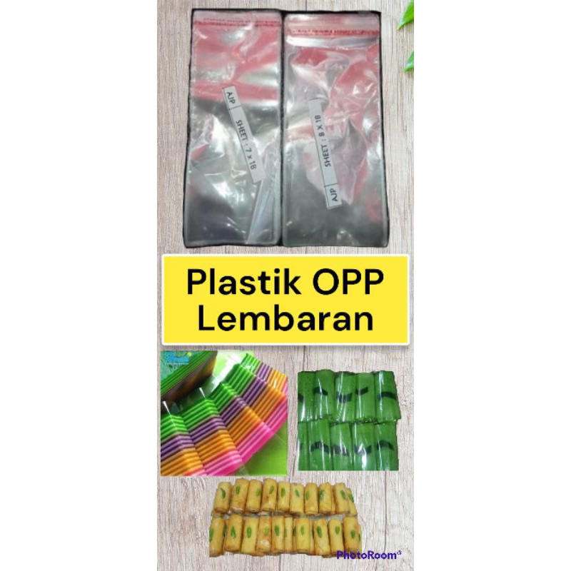 Plastik OPP Lembaran one sheet Kue Basah , Lemper , Risol , Kue Lapis , Dadar Gulung , Sosis solo , 