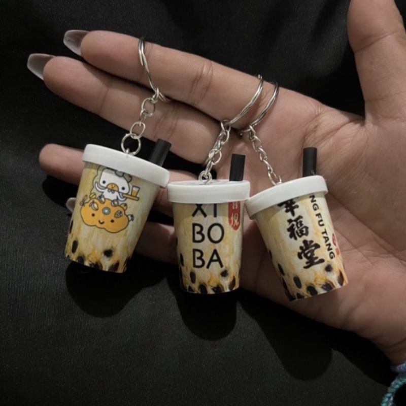 Gantungan Kunci Mixue Boba Soda Minuman Ada Sedotan Miniatur Gantungan Kunci Snack