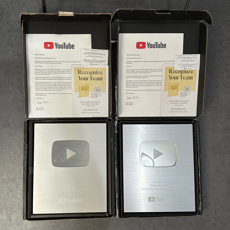 SILVER PLAY BUTTON YOUTUBE ASLI
