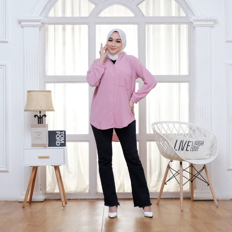 Baju blouse wanita kemeja cringkel