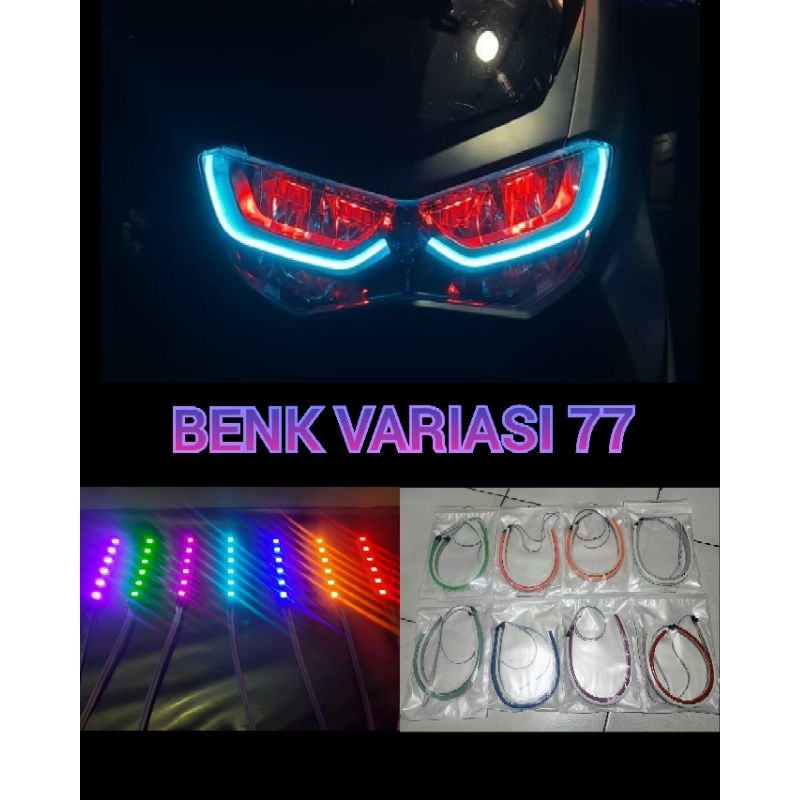 LAMPU LED ALIS NMAX NEW + DEVIL/DEMON EYES FLEKSIBEL NO BINTIK [ PAKETAN ]