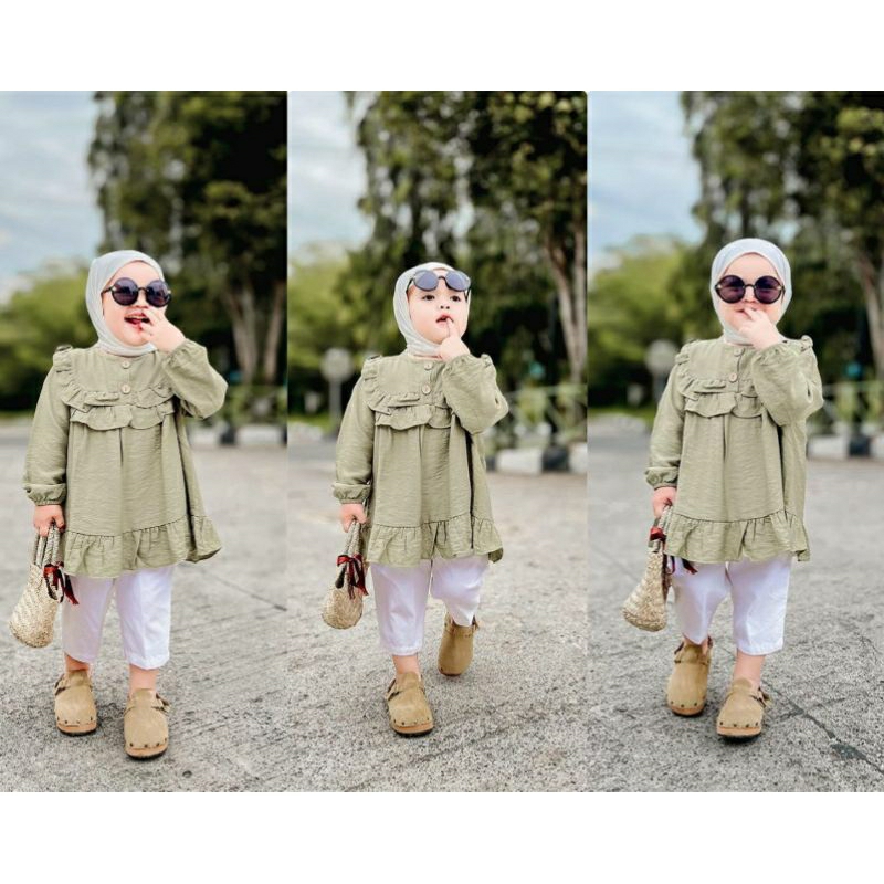 BABYNHA Blouse Anak Baju Atasan Anak Perempuan Tangan Panjang Usia 1-8 Tahun/Mecca Blouse