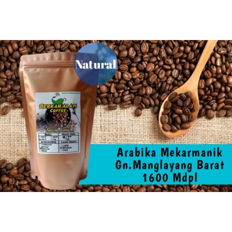 

Kopi Mekarmanik Arabika Natural 250 gr Biji/Bubuk, West Java