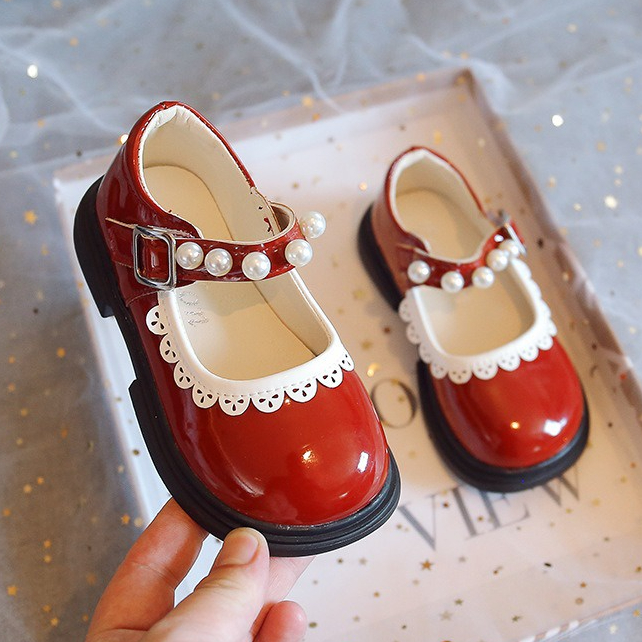 ChubbyGlory SH2243 Bisa COD Sepatu pesta anak perempuan mutiara Natal flat shoes flatshoes ringan sol karet mutiara usia 0 - 6 tahun Size 21-30