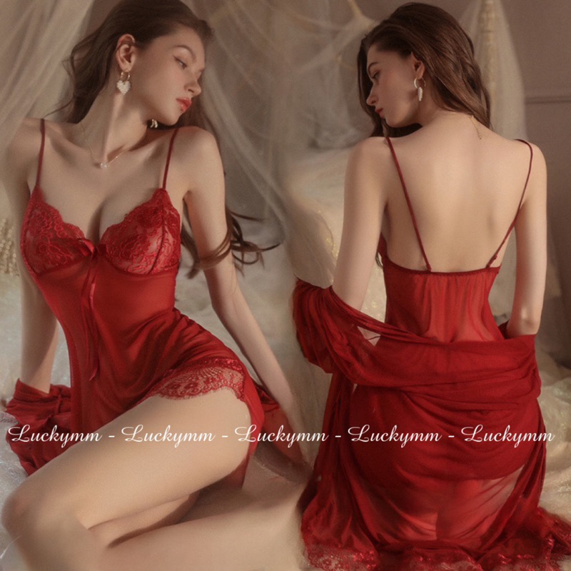 Satu Set Sexy Lingerie Kimono Transparan Baju Tidur Sexy Wanita / Sleepwear Wanita 022 Tbk