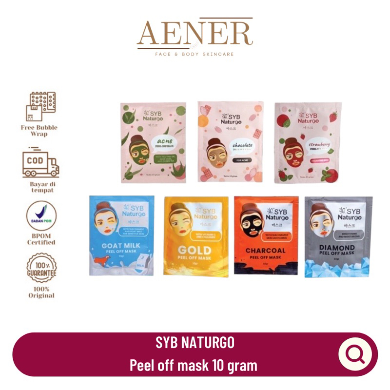 [SYB] SYB NATURGO PEEL OFF MASK | SYB NATURGO | SYB NATURGO PEEL OFF MASK SACHET SERIES 10 GRAM BPOM