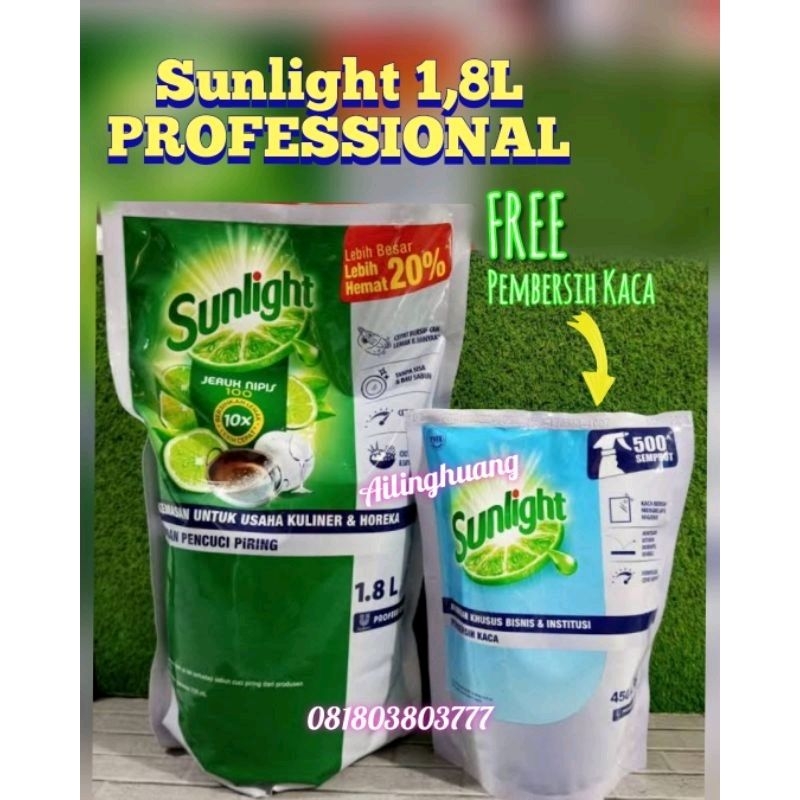 Sunlight 1,8L FREE PEMBERSIH KACA / Sunlight Professional 1,8L / Sunlight 1,8L / Sunlight 1,8 Liter 
