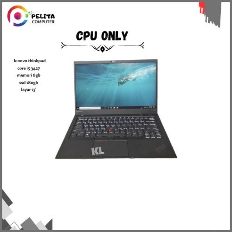 Laptop Lenovo x1 Carbon core i5 gen 3 Ssd 128Gb Ram 8Gb Siap Pakai