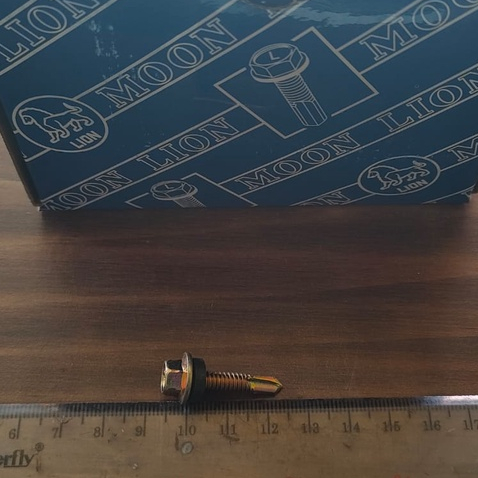 BAUT SEKRUP SKRUP ROOFING 5X25 / 2.5 CM RUPING KUNING MOONLION