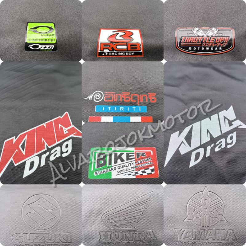 KAIN JOK MOTOR LOGO KECIL cover jok motor variasi sarung jok motor