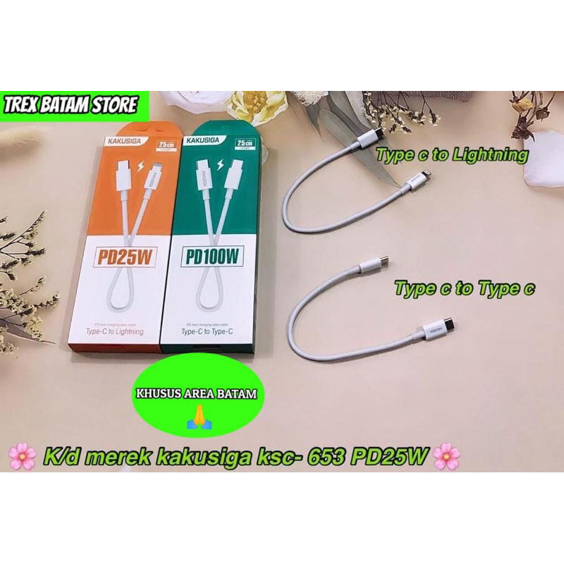 KABEL PENDEK POWERBANK CHARGER C TO C & C TO LIGHTNING IPHONE [ BATAM ]