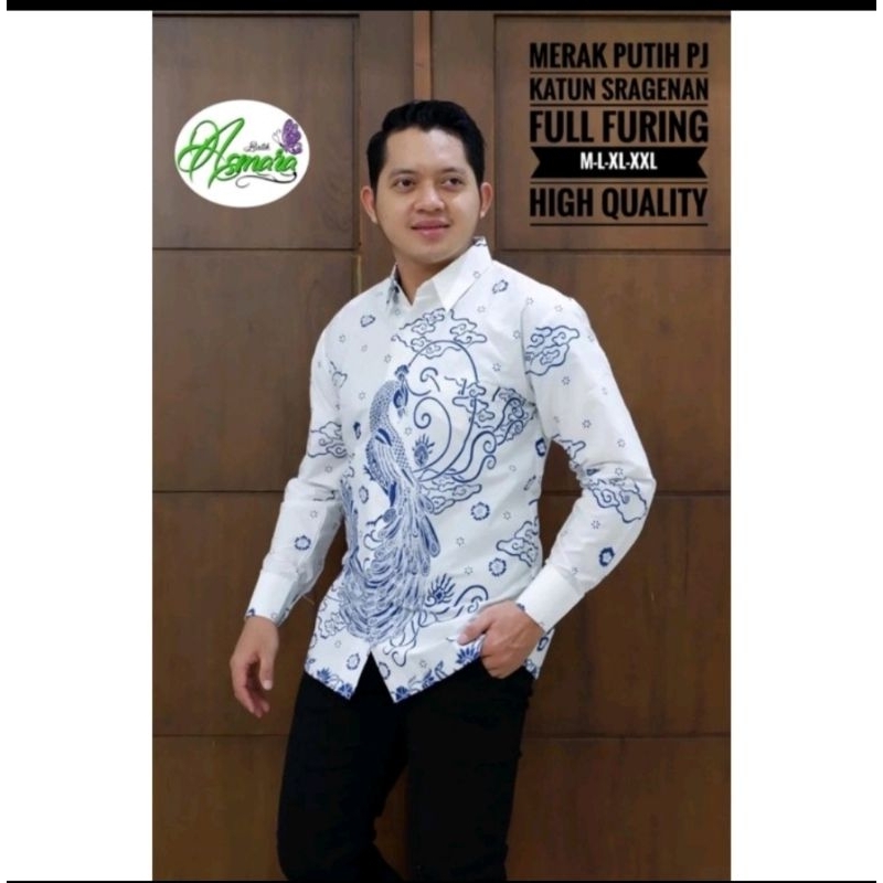 MERAK PUTIH Kemeja Batik Pria Atasan Batik Lapis Furing