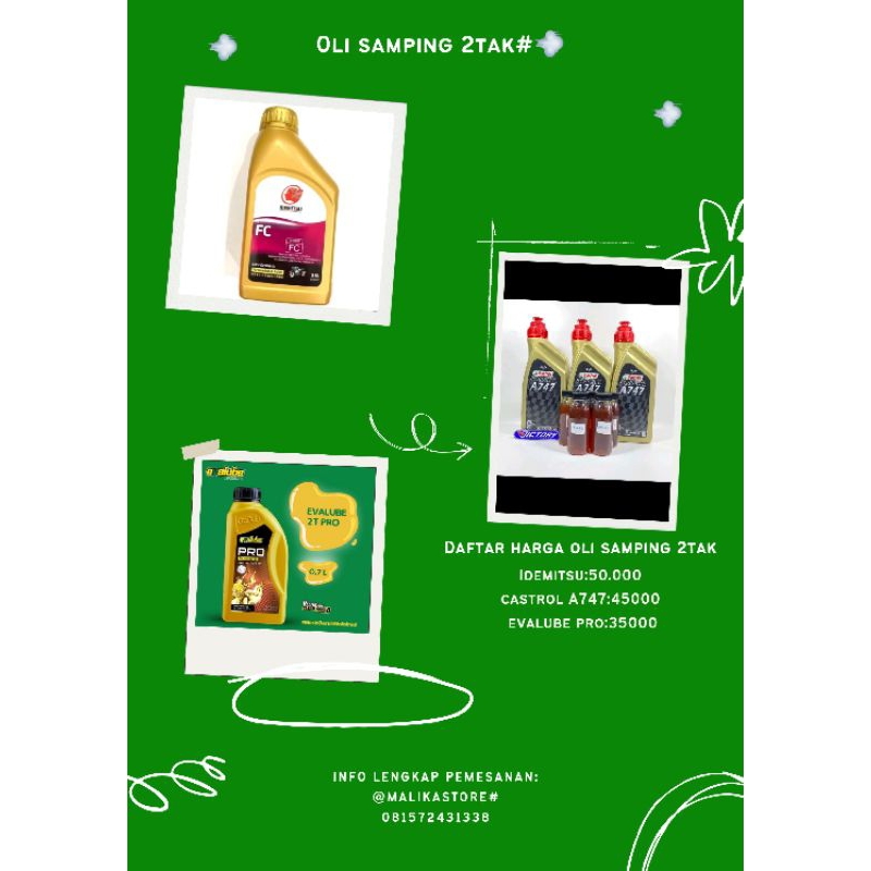 oli samping 2tak rx king idemitsu castrol A747 evalube pro