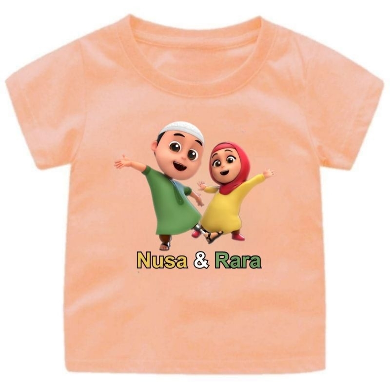 BAJU KAOS ANAK CEWEK-COWOK NUSA DAN RARA 1-12TAHUN UKURAN.S.M.L.XL.XXL.3XL/PAKAIAN ANAK ANAK