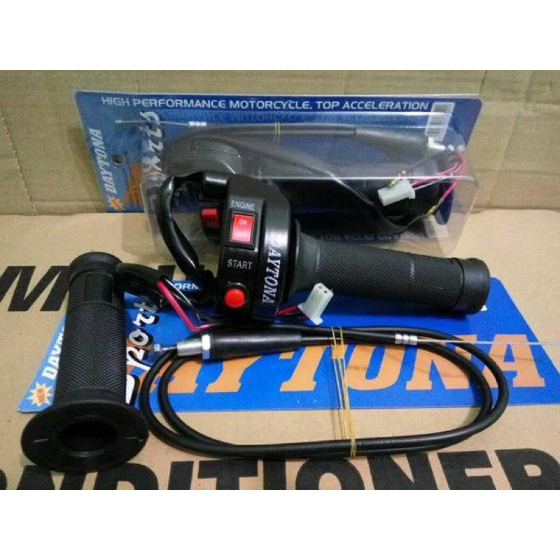 Gas Spontan DAYTONA 2 Tombol Universal Semua Motor Bebek Dan Matic Supra Beat Vario Mio